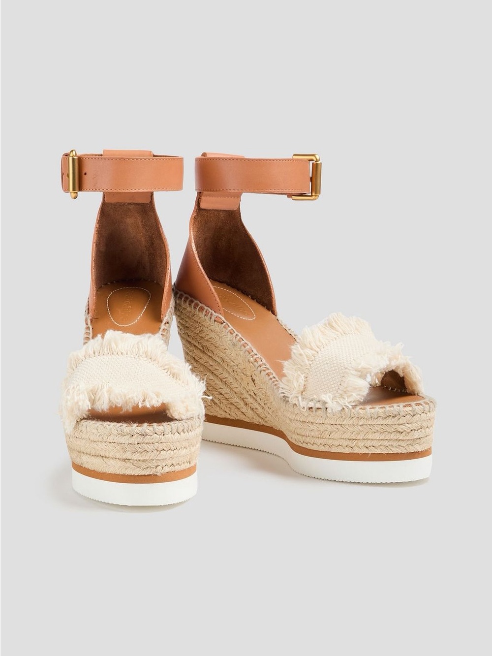 SEE BY CHLOÉ
Glyn frayed canvas and leather espadrille wedge sandals